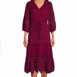 New Nuture by Westbound Maroon Eyelet Dress size 2X